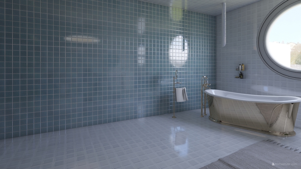 Asian Modern TropicalTheme Green White Beige Bathroom 3d design renderings