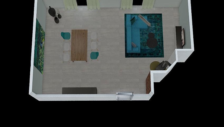 Teal Livingroom 3d design picture 50.93