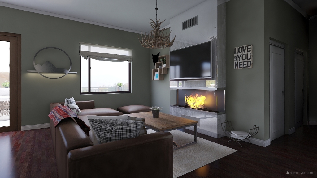 Country Modern Home 3d design renderings