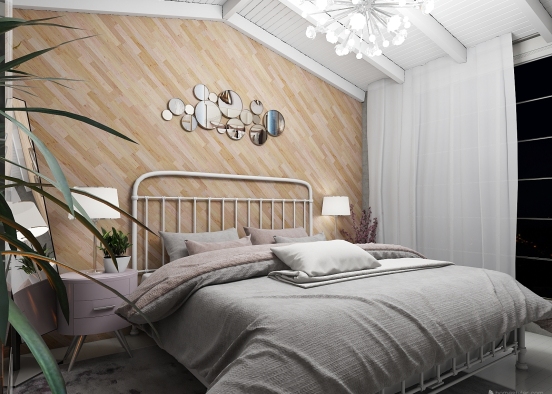 cozy bedroom for young woman Design Rendering
