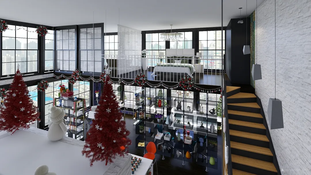 Loft Living_03: Merry Christmas! 3d design renderings