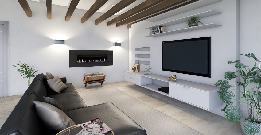 Modern living Interior Design Render