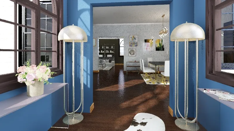 one bed apartment 3d design renderings