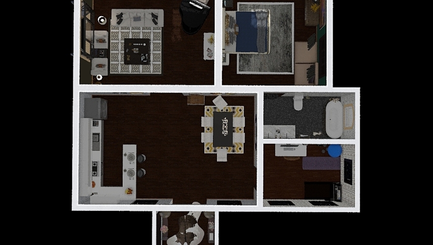 one bed apartment 3d design picture 118.09