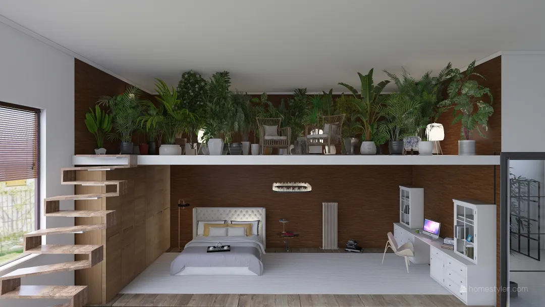 Tropical Bedroom 3d design renderings