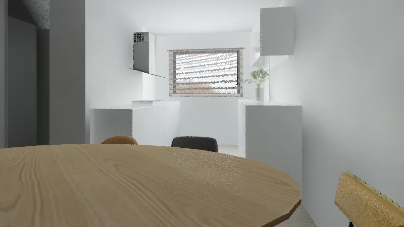 kuchnia obie str niskie mala lodówka 3d design renderings