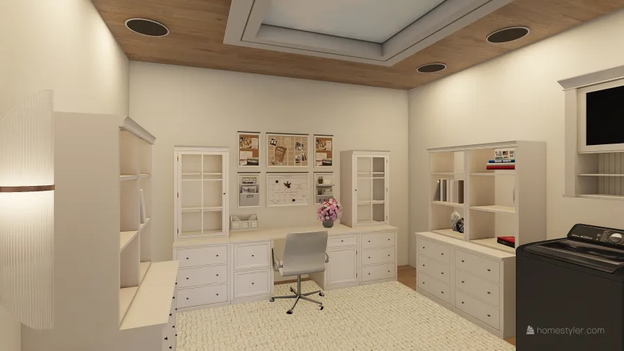 Laundry and office 3d design renderings