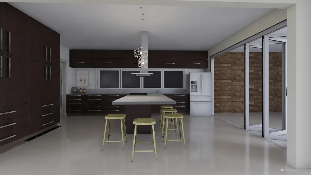 Casa com piscina 3d design renderings