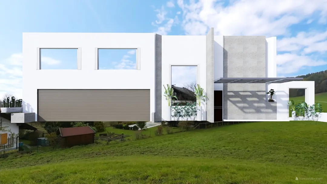 fachada casa 3d design renderings