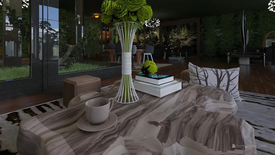 Reptile coffee shop 3d design renderings