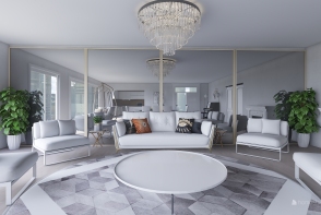 offwhite living room Design Rendering