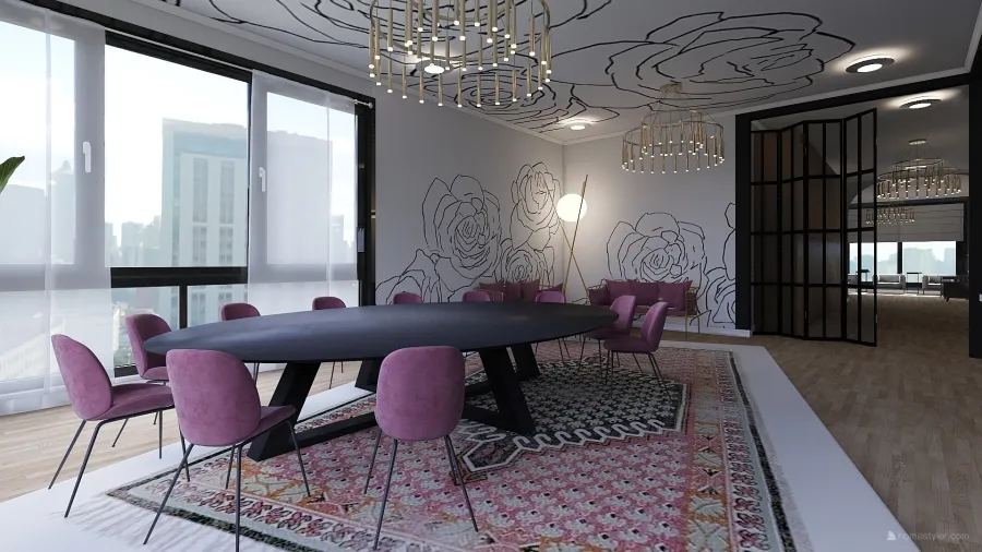 Communial Work room/Meeting Room 3d design renderings