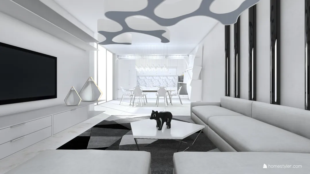 white apartment 3d design renderings