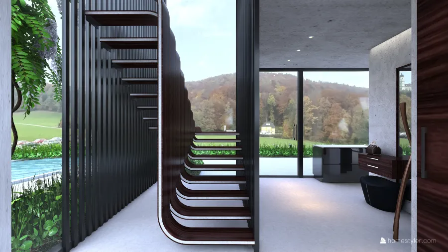 Modern Bauhaus Black Grey Beige White Unnamed space 3d design renderings
