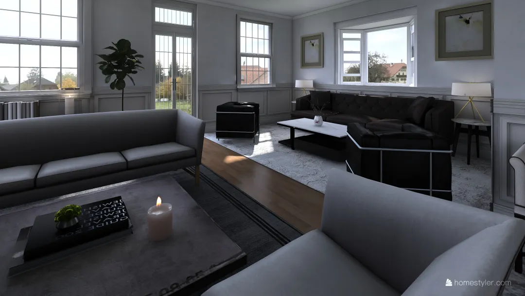 Hawthorne living room 3d design renderings