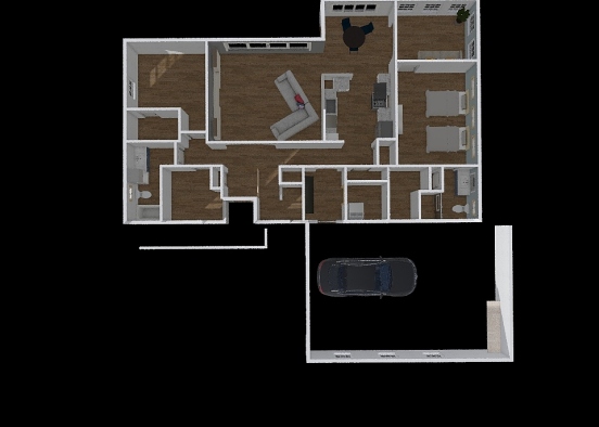 House Layout 1640 Design Rendering