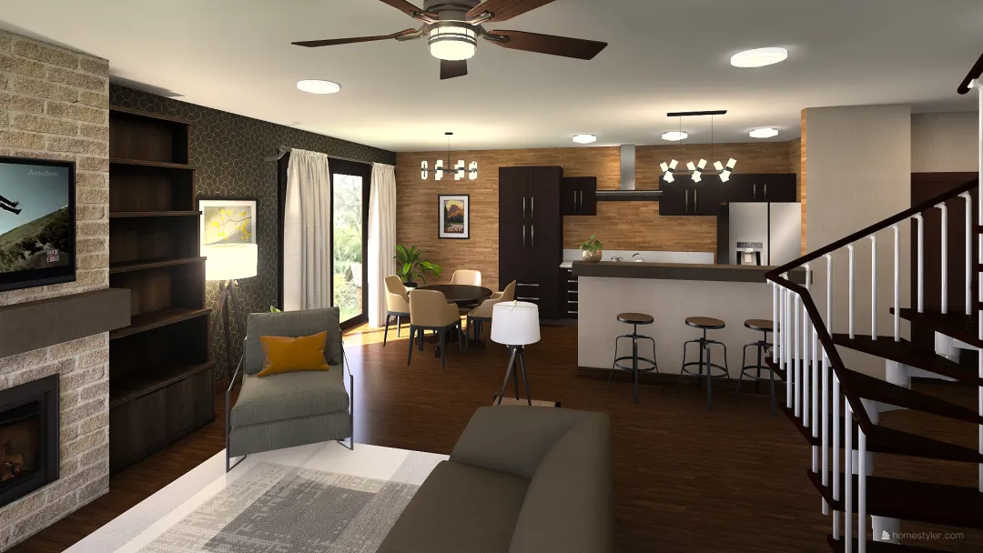 Black Hills Cabin2 3d design renderings