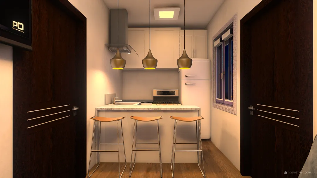 mini-apartamento 3d design renderings