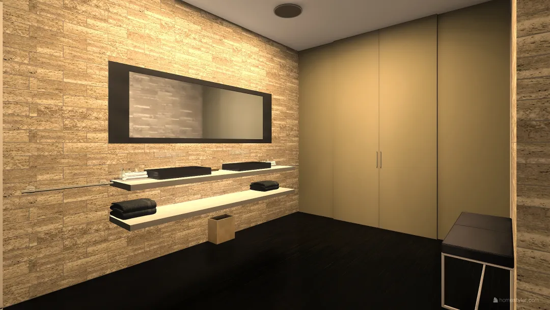 salle de bains baignoire en pierre 3d design renderings