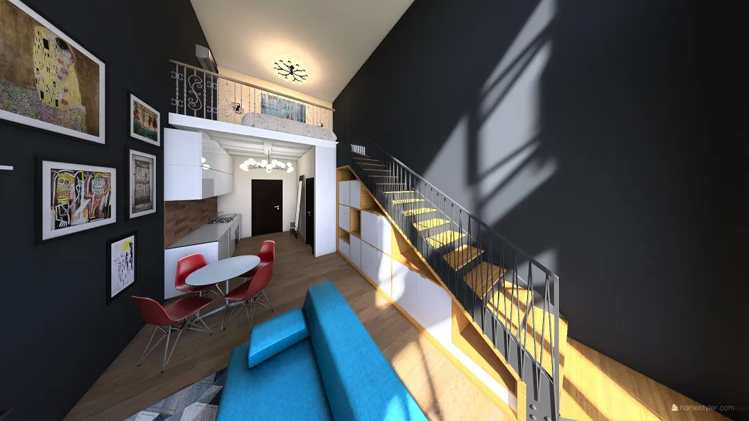 Modern Minimalist Loft 3d design renderings