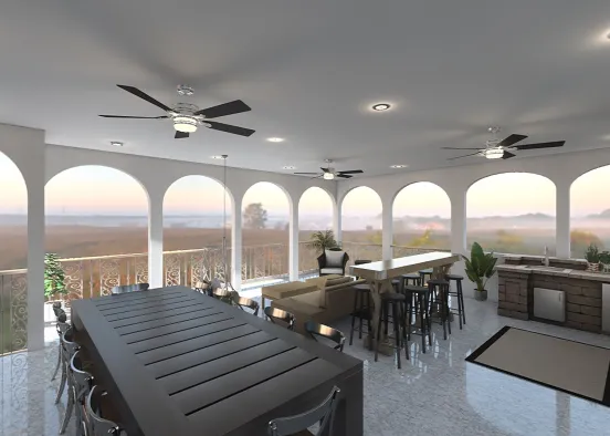 Upstairs Patio @ The Lake House Design Rendering