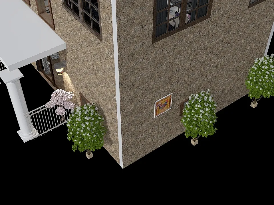 Small home w/ 1 Lofted bedroom & 1 bathroom 3d design renderings