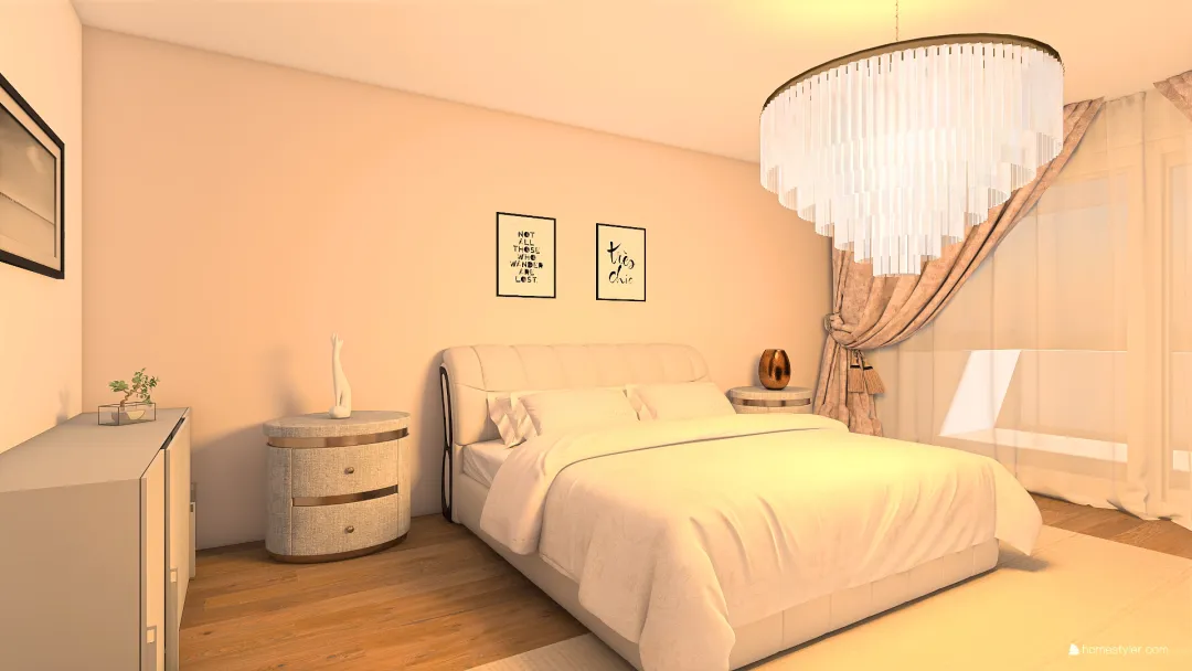 Appartamento AmericA piano sopra-letto 3d design renderings