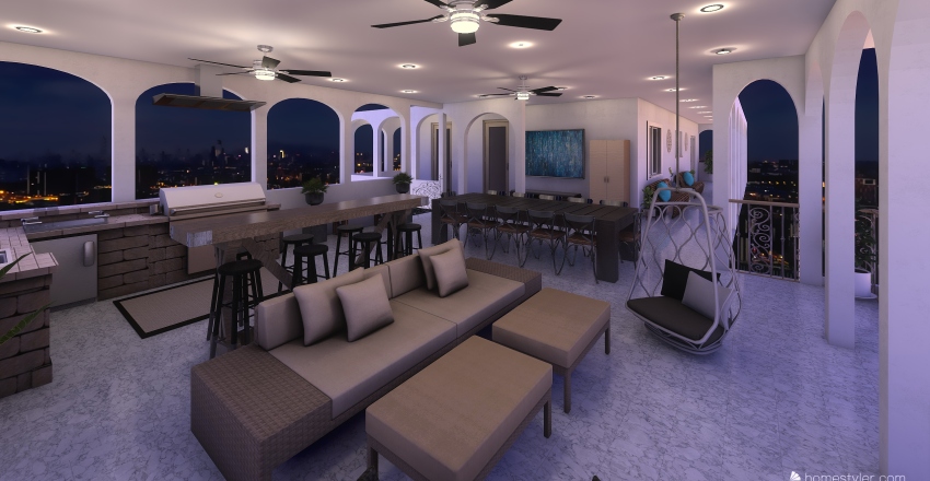 Upstairs Patio @ The Lake House Interior Design Render