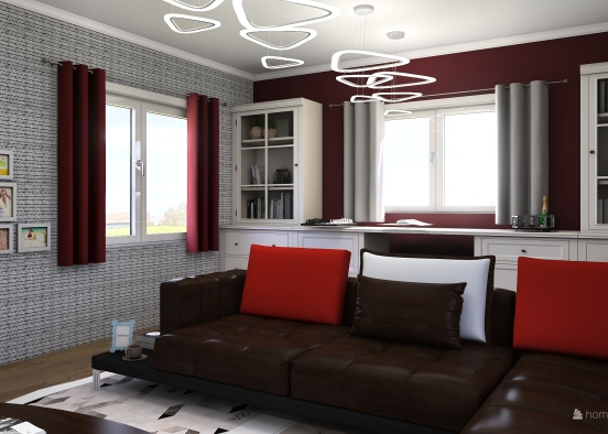 contemporary liliving room Design Rendering