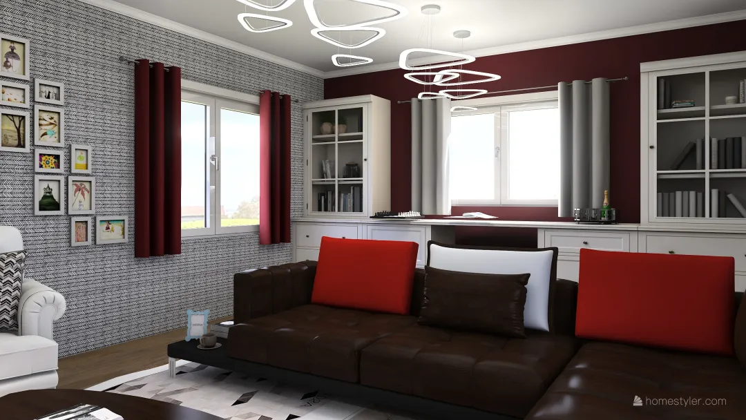 contemporary liliving room 3d design renderings