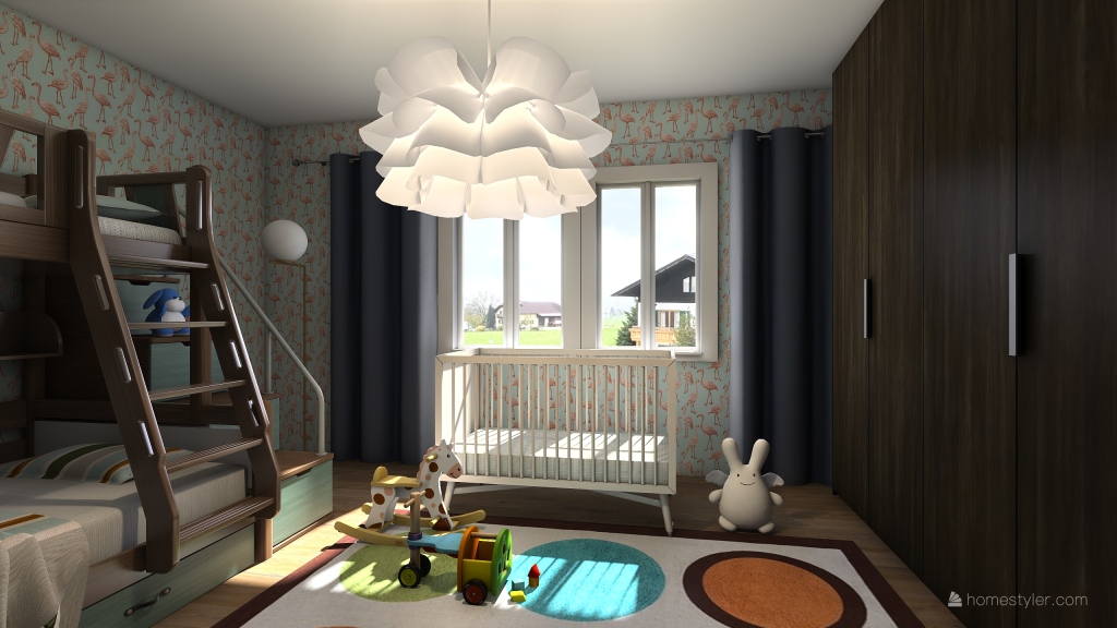 Dětský pokoj 3d design renderings
