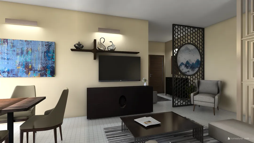 vikas mishra living room 3d design renderings