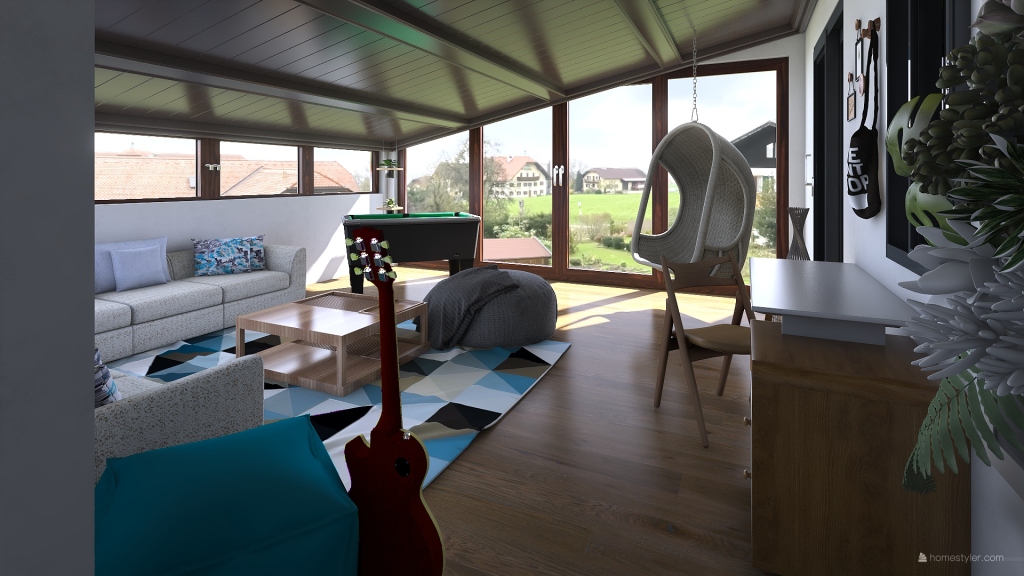 Cozy e refined veranda 3d design renderings