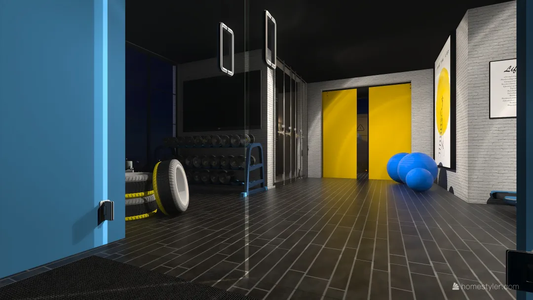 ＂Fitness room＂ 3d design renderings