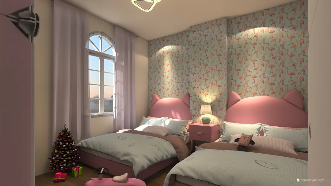 girls bedroom 3d design renderings