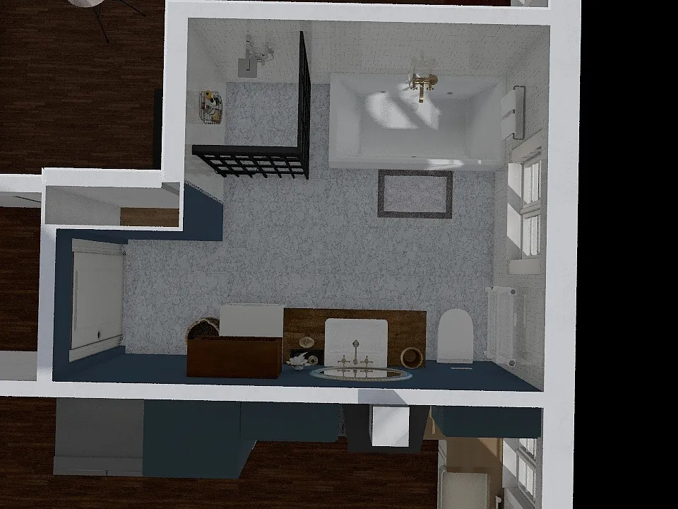 Kuchnia 1, Łazienka 3d design renderings