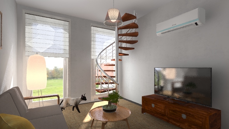 Japanese Style Living Room 3d design renderings