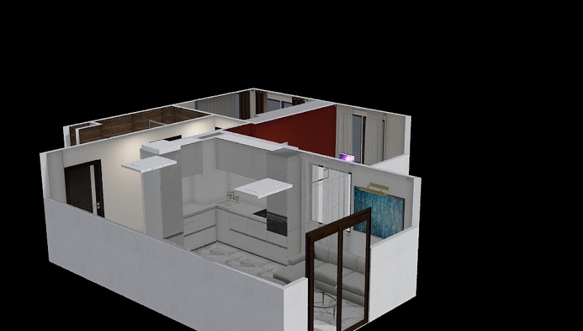 Mieszkanie 51m2 - nowa kuchnia - nowa sypialnia 3d design picture 55.13