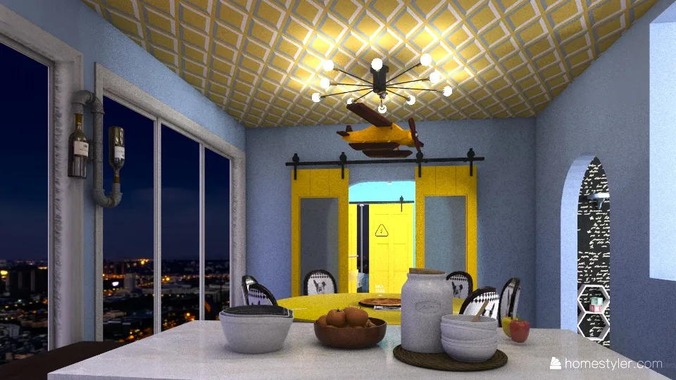 Night Time City Apartment 3d design renderings