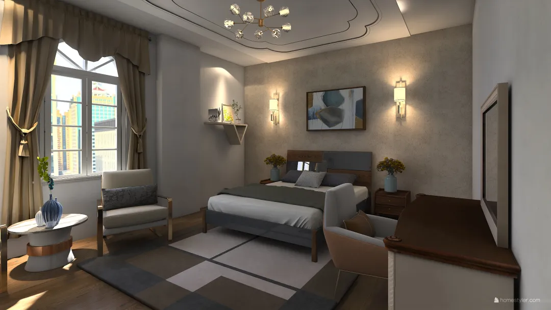 LUXURY MASTER BEDROOM 3d design renderings