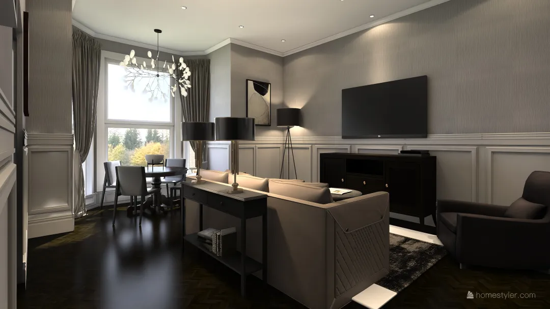 Ashley Lodge - Living Room 3d design renderings