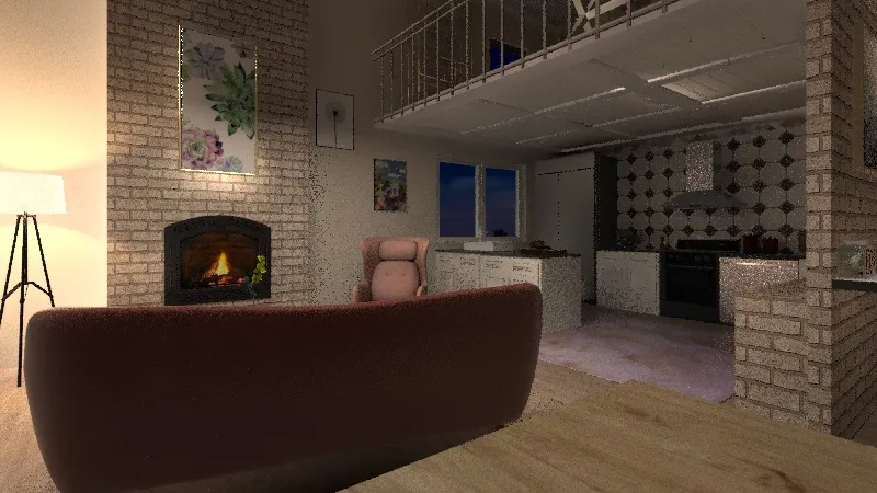 loft rustico 3d design renderings