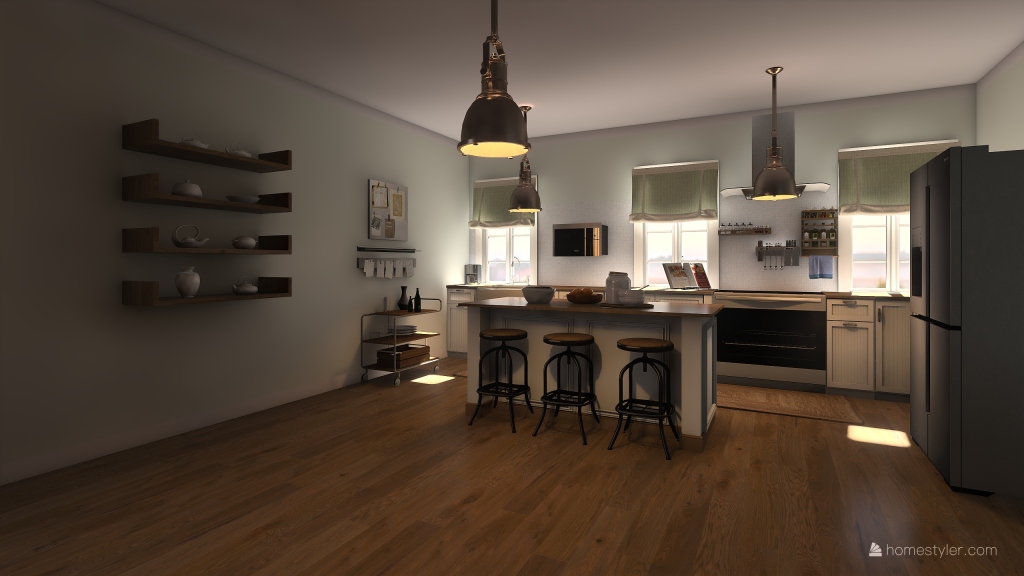 kitchen and Dining Room 3d design renderings