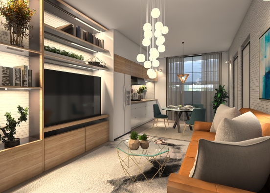 Small Space Apartment Design Rendering