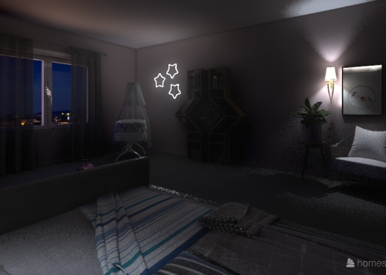 co-sleep bedroom w baby Design Rendering