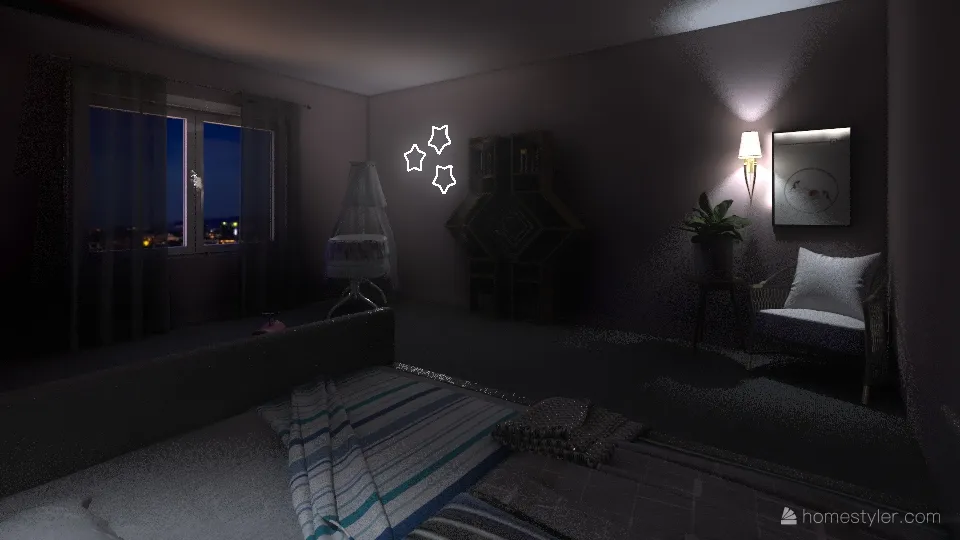 co-sleep bedroom w baby 3d design renderings