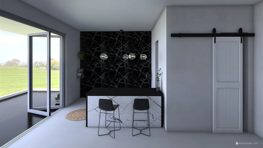 black & white house 3d design renderings