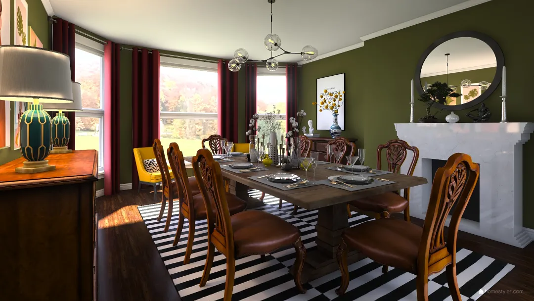 Jane Harrison Dining Room 3d design renderings