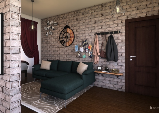 one-room apartment Design Rendering