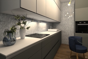 Gray kitchen Design Rendering